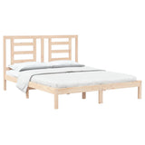 Bed Frame without Mattress 150x200 cm Solid Wood Pine - Side View