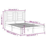 Bed Frame without Mattress 150x200 cm Solid Wood Pine