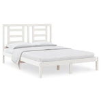 Bed Frame without Mattress White 150x200 cm Solid Wood Pine