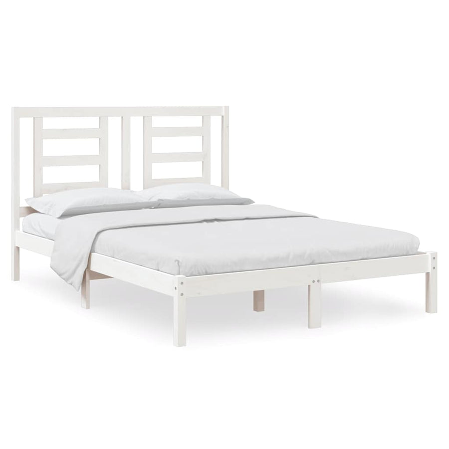 Bed Frame without Mattress White 150x200 cm Solid Wood Pine