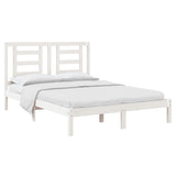 Bed Frame without Mattress White 150x200 cm Solid Wood Pine - Side View