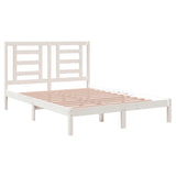 Bed Frame without Mattress White 150x200 cm Solid Wood Pine - Top-Down View