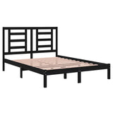 Bed Frame without Mattress Black 150x200 cm Solid Wood Pine - Top-Down View