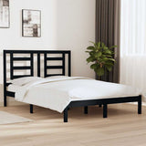 Bed Frame without Mattress Black 150x200 cm Solid Wood Pine