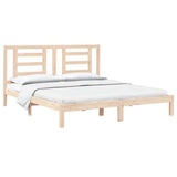 Bed Frame without Mattress 183x203 cm King Solid Wood - Side View