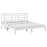 Bed Frame without Mattress White 183x203 cm King Solid Wood