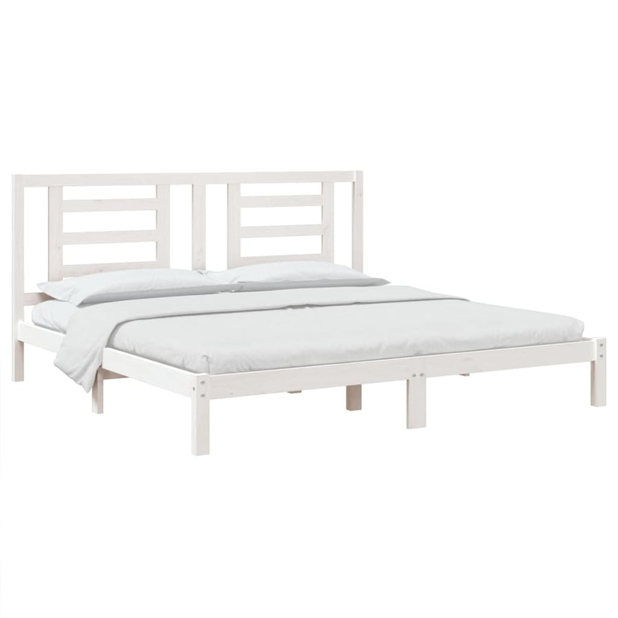 Bed Frame without Mattress White 180x200 cm Solid Wood