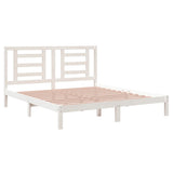 Bed Frame without Mattress White 183x203 cm King Solid Wood - Top-Down View
