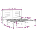 Bed Frame without Mattress White 183x203 cm King Solid Wood