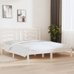 Bed Frame without Mattress White 180x200 cm Solid Wood