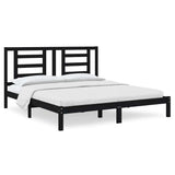Bed Frame without Mattress Black 183x203 cm King Solid Wood