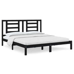 Bed Frame without Mattress Black 183x203 cm King Solid Wood