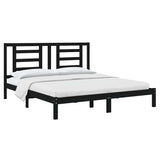 Bed Frame without Mattress Black 183x203 cm King Solid Wood - Side View