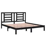 Bed Frame without Mattress Black 183x203 cm King Solid Wood