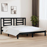 Bed Frame without Mattress Black 183x203 cm King Solid Wood