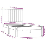Bed Frame without Mattress 90x190 cm Solid Wood Pine - Rear View