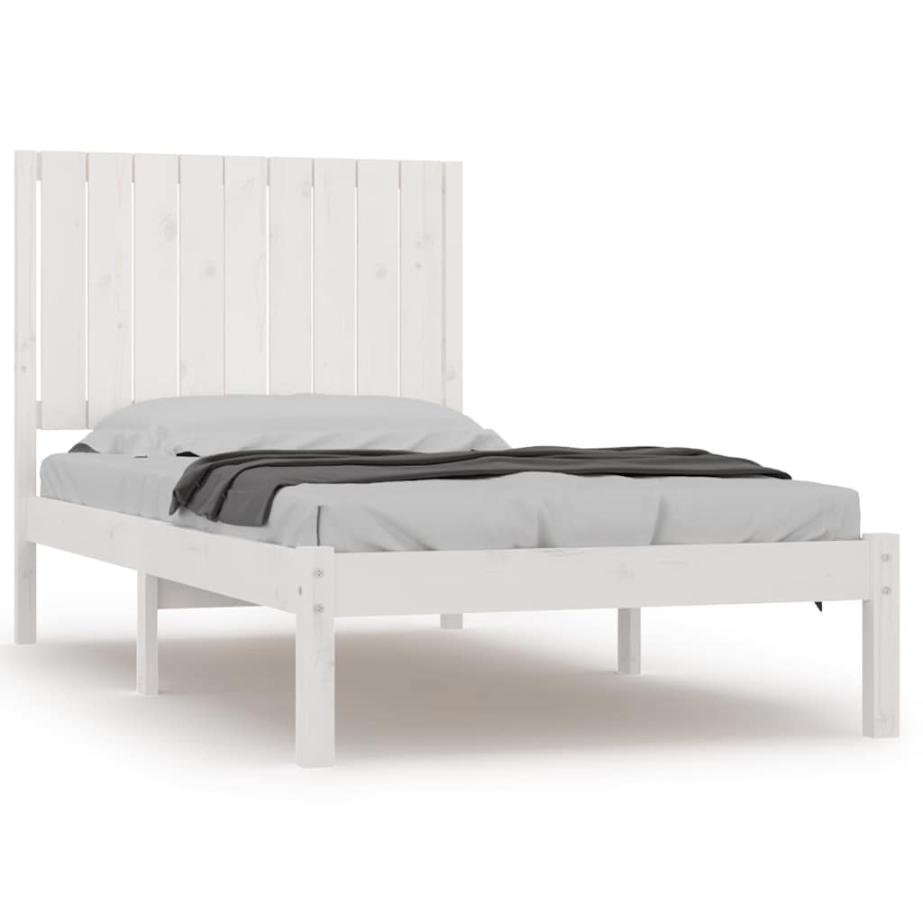 Bed Frame without Mattress White 90x190 cm Solid Wood Pine