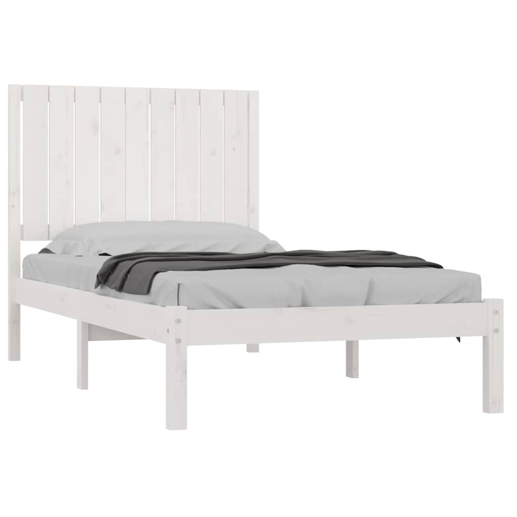 Bed Frame without Mattress White 90x190 cm Solid Wood Pine