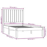 Bed Frame without Mattress White 90x190 cm Solid Wood Pine