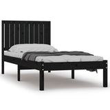 Bed Frame without Mattress Black 90x190 cm Solid Wood Pine