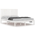 Bed Frame without Mattress White 135x190 cm Solid Wood Pine