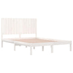 Bed Frame without Mattress White 135x190 cm Solid Wood Pine