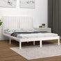 Bed Frame without Mattress White 135x190 cm Solid Wood Pine