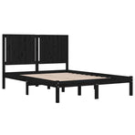 Bed Frame without Mattress Black 135x190 cm Solid Wood Pine