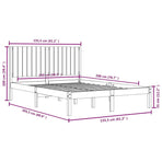 Bed Frame without Mattress 150x200 cm Solid Wood
