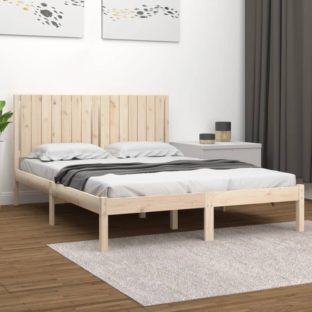 Bed Frame without Mattress 150x200 cm Solid Wood