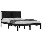 Bed Frame without Mattress Black 150x200 cm Solid Wood