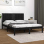 Bed Frame without Mattress Black 150x200 cm Solid Wood