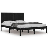 Bed Frame without Mattress Black 183x203 cm King Solid Wood