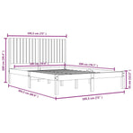 Bed Frame without Mattress Black 183x203 cm King Solid Wood
