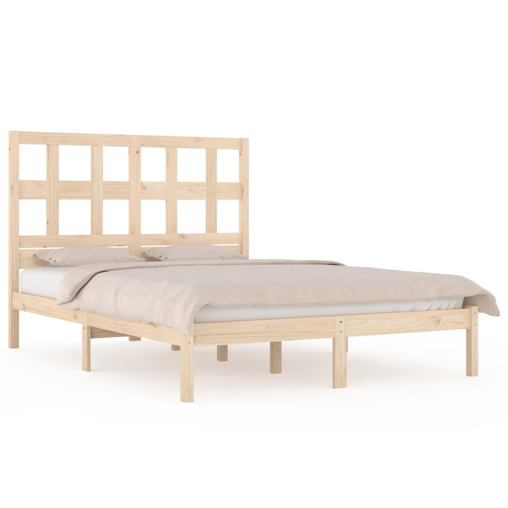 Bed Frame without Mattress 135x190 cm Solid Wood Pine