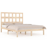 Bed Frame without Mattress 135x190 cm Solid Wood Pine - Front View