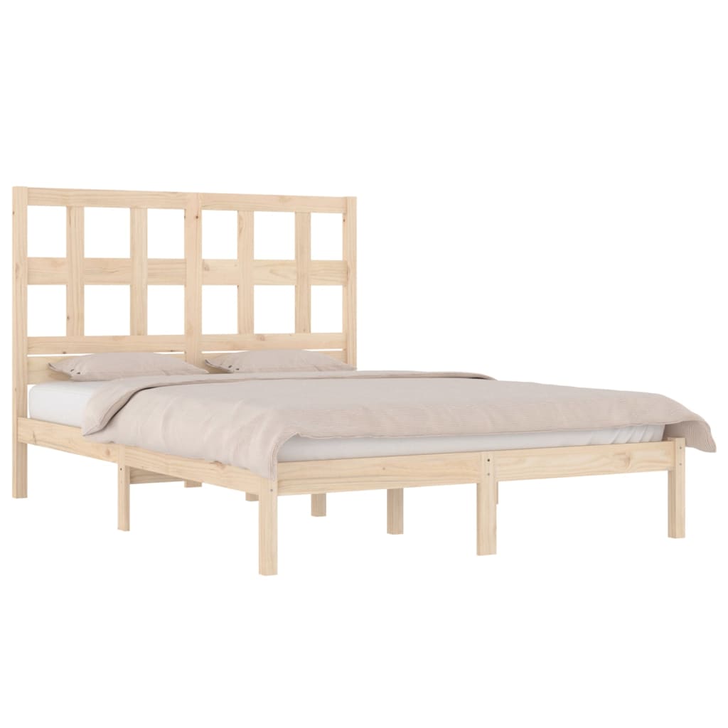 Bed Frame without Mattress 135x190 cm Solid Wood Pine