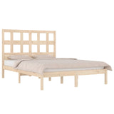 Bed Frame without Mattress 135x190 cm Solid Wood Pine - Side View