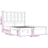 Bed Frame without Mattress Black 135x190 cm Solid Wood Pine