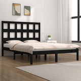 Bed Frame without Mattress Black 135x190 cm Solid Wood Pine