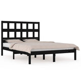 Bed Frame without Mattress Black 150x200 cm Solid Wood Pine