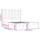 Bed Frame without Mattress Black 150x200 cm Solid Wood Pine
