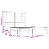 Bed Frame without Mattress Black 183x203 cm King Solid Wood