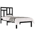 Bed Frame without Mattress Black 90x190 cm Solid Wood Pine