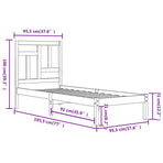 Bed Frame without Mattress Black 90x190 cm Solid Wood Pine