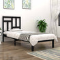 Bed Frame without Mattress Black 90x190 cm Solid Wood Pine