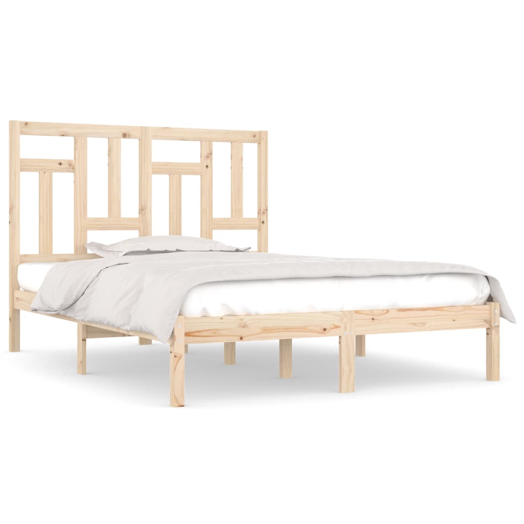 Bed Frame without Mattress 135x190 cm Solid Wood