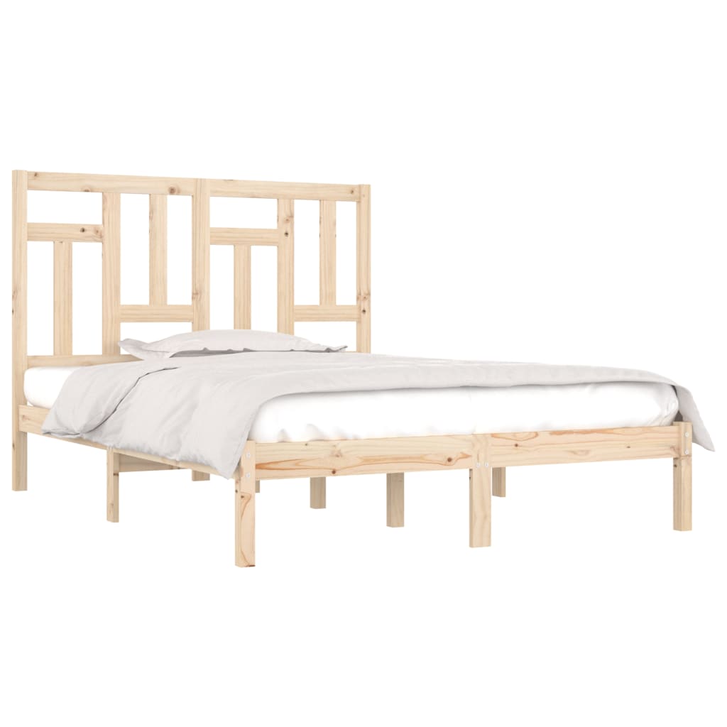 Bed Frame without Mattress 135x190 cm Solid Wood