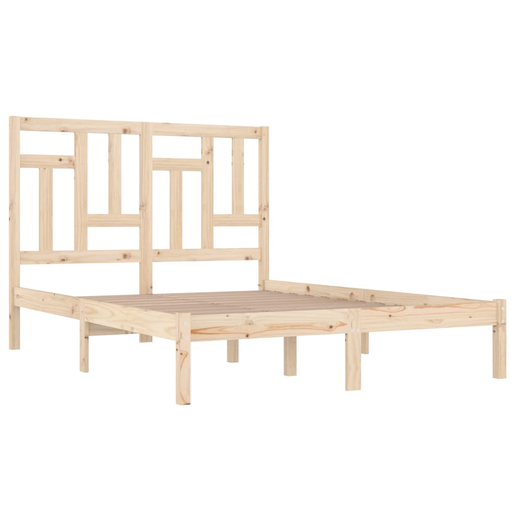 Bed Frame without Mattress 135x190 cm Solid Wood