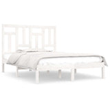Bed Frame without Mattress White 135x190 cm Solid Wood Pine